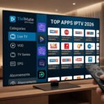 L'interface de TiviMate IPTV Player sur Smart TV, mettant en avant les catégories de contenu.