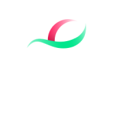 a logo with white text