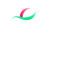 a logo with white text